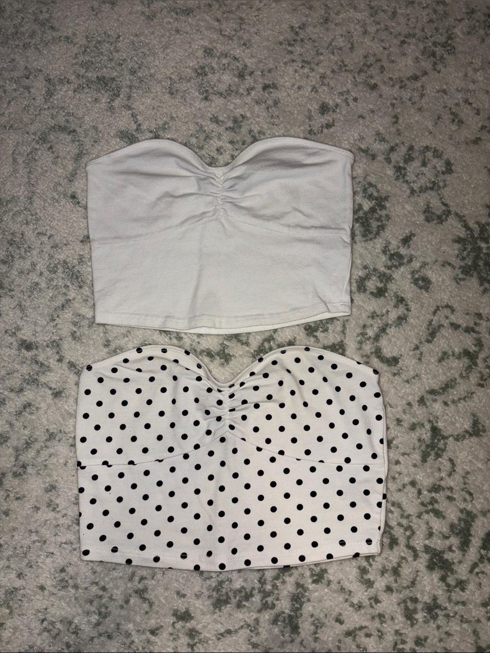 Forever 21 White Strapless Bandeau Tops - Dual Set